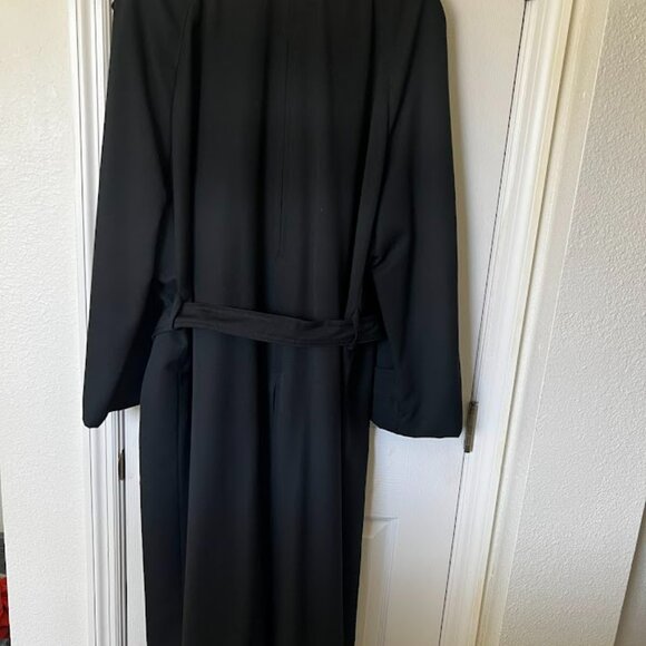 Vintage Pierre Balmain Black Double Breasted Wool Trench Coat - Size 44R - Picture 4 of 8